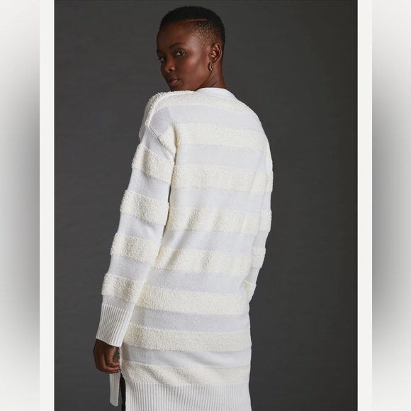 Daily Practice by Anthropologie Cream Striped Cardigan Sweater. Size Medium. - Picture 4 of 15